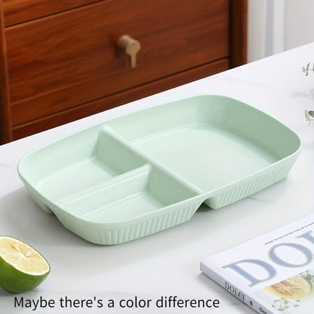 

Stylish and Durable NEWKBO Three-Grid Meal Plate Set - Includes 1/4pcs of unbreakable Rectangular Plates for Snacks Salads Desserts Fruits and Meals - Ideal for Table Decor Parties