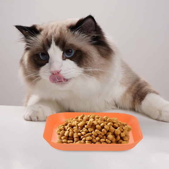 POPETPOP 1 Set of Nonslip Cat Bowl Cat Food Bowls Flat Design PP Orange for Hamsters