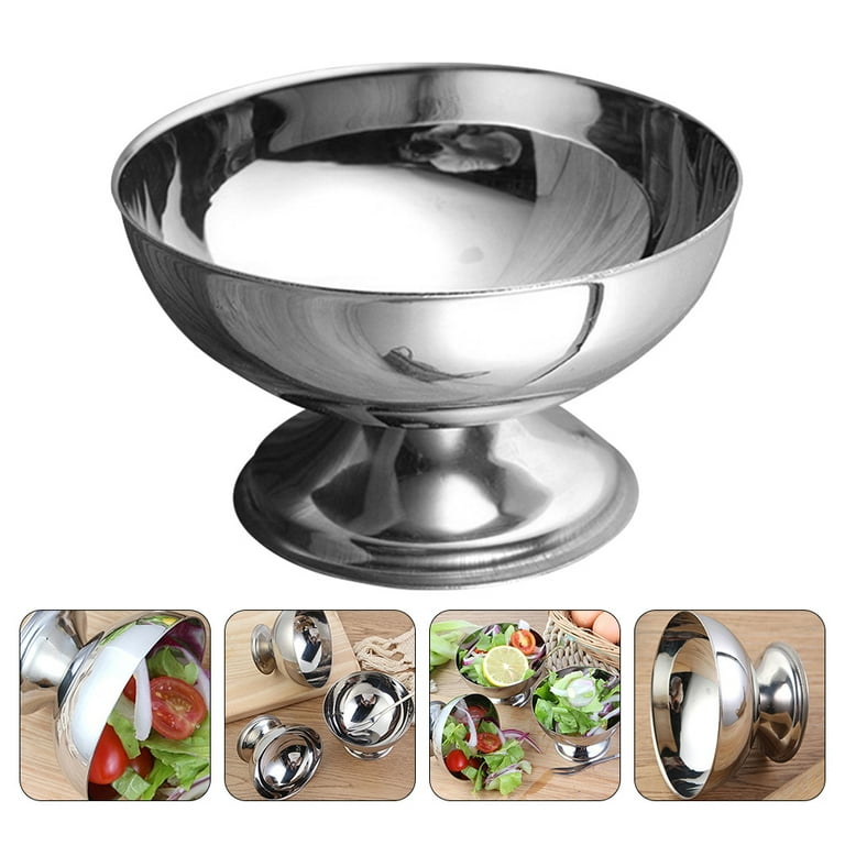 Bowl Steel Stainless Bowls Cup Ice Cream Cups Salad Dessert Metal Fruit Sundae Footed Serving Pudding Snack Mixing Walmart