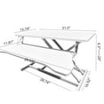 thumbnail image 6 of 32 Inch Adjustable Sit To Stand Desk For Dual Monitor And Laptop, White, With Spacious Keyboard Tray Height Converter, Ideal Laptop Setups, Large Base, 6 of 6