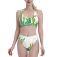 thumbnail image 2 of Picia Cartoon Cactus Women's High Waisted Bikini Scoop Neck Swimsuit Two Pieces Bathing Suit-X-Large, 2 of 8