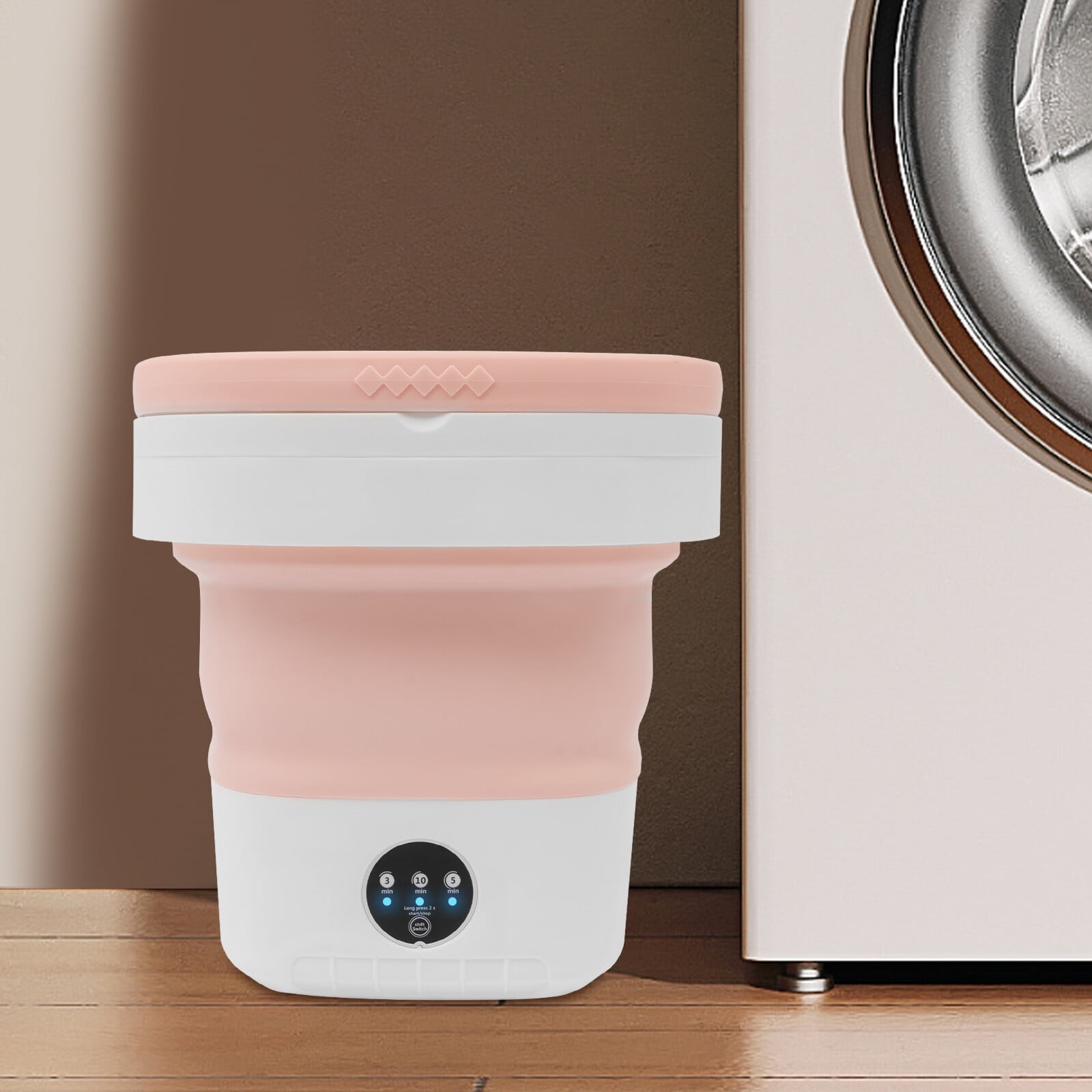 Pink Mini Foldable Washing Machine Electric Washing Machine for small clothes For Apartments, Dormitories, Rvs, Hotels, Traveling