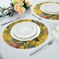 thumbnail image 4 of 15.4" Round Placemat Set of 1 Polyester Fabric Place Mats Non-Slip Dining Kitchen Table Mats for Kitchen Party Decor Bluebird Surrounded by Flowers, 4 of 5
