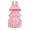 thumbnail image 4 of Mifsaly Toddler Girls Hooded Puffer Vest Cute Bowknot Sleeveless Quilted Winter Jacket Kids Lightweight Warm Outerwear Coat, 4 of 9