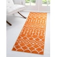 thumbnail image 2 of Unique Loom Moroccan Trellis Collection Area Rug - Mamounia (2' x 6' 7" Runner Orange/Ivory), 2 of 11