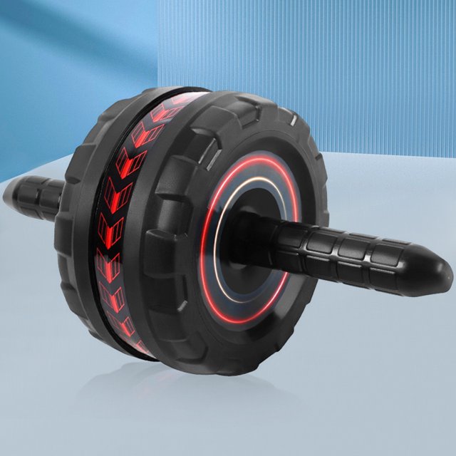 Ab Roller antideslizante rueda de ejercicio Abdominal silenciosa para culturismo (negro rojo)