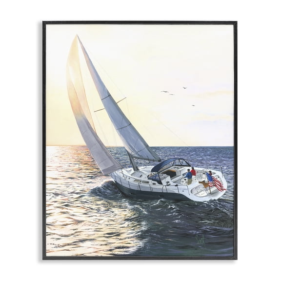 Stupell Industries Traditional Boating at Sunrise Black Framed Giclee Art, 11 x 14, by Scott Westmoreland