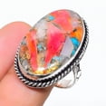 thumbnail image 2 of Natural Spiny Oyster Gemstone Handmade 925 Sterling Silver Ring Size 8, 2 of 2