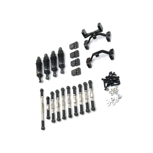 Vogacara Juego surtido de varillas de tracción de coche RC a escala 1/16, Kit de amortiguador de aceite para vehículo, accesorios de actualización, Kits de construcción modelo Negro Vogacara FN012266-01B