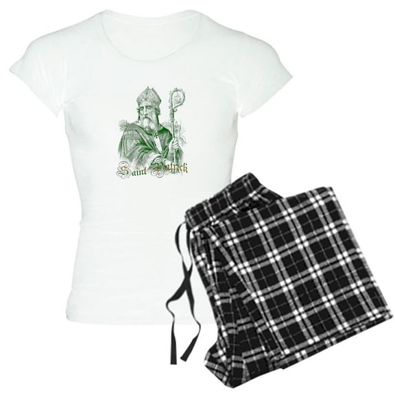 CafePress - Saint Patrick Women's Light Pajamas - Women's Short Sleeve Print T-Shirt and Pants Light Cotton Pajama Set