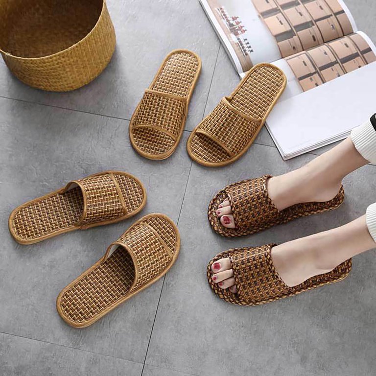 【COLOR iN ID】Rattan summer flip-flops NOKIO Women Spring Summer Rattan Flip Flops Slipper Boho