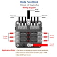 thumbnail image 4 of Yeacher Fuse Box with Negative Bus, Blade Fuses Holder Block 6 Way with LED Indicator for Boat Van Car Truck, 4 of 8