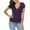 89#Purple, variant on Women's Summer Tops Short Sleeve Slim Fitted Deep V Neck Cross Wrap Tunic T-Shirt Side ruched Shirring Tees Navy XL