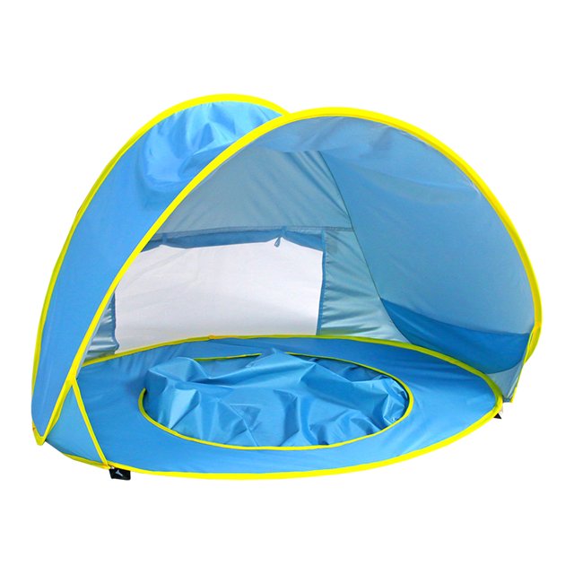 Baby Beach Tent Pool Tent Portable Sun Shelter with Pool UV Protection Automatic Instant Beach