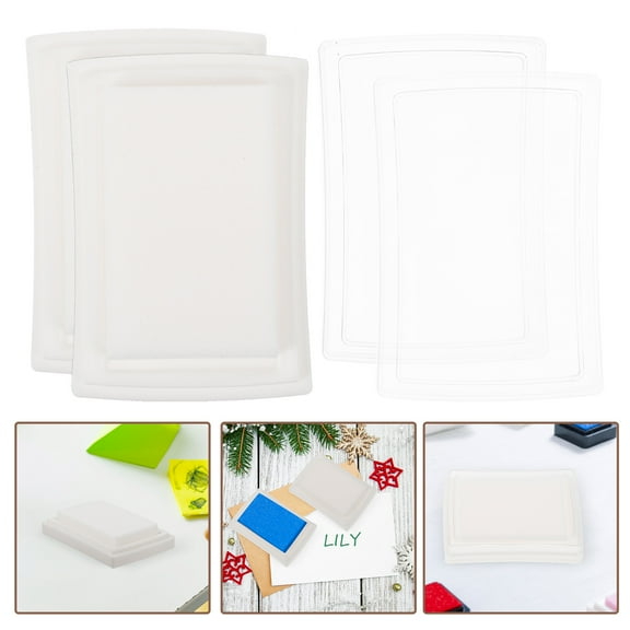 10pcs Office Blank Stamp Ink Pads Diy Reusable Ink Pads Diy Blank Stamp Ink Pads