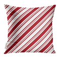 thumbnail image 1 of EREHome Candy Red White Diagonal Stripes Cane Pillow Case 16x16 Inches Pillowcase, 1 of 1