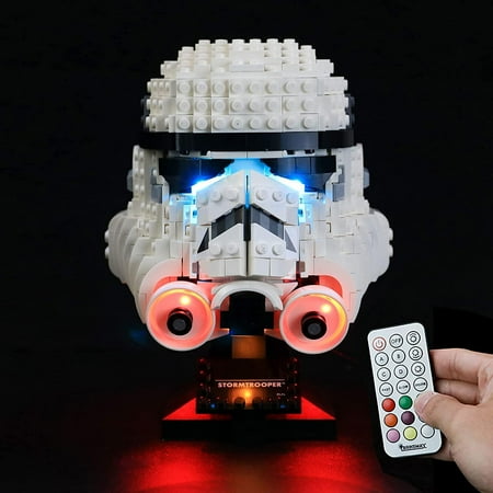 BRIKSMAX LED Lighting Kit for Stormtrooper Helmet Compatible with Legos 75276 Building Model, Light Set with Remote Control(Not Include the Building Set)