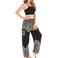 thumbnail image 4 of IROINNID Women's Pants Relaxed Print Fashion Casual Hippy Harem High Waist Trousers Beach Pants Legging, 4 of 9