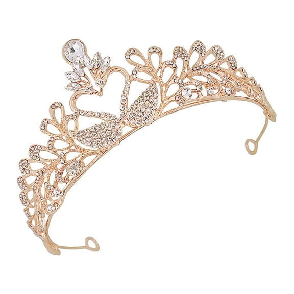 Masteelf  Rhinestone Swan Crown Wedding Bridal Tiara Queen Rhinestones Women's Golden