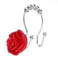 thumbnail image 4 of Rose Shower Curtain Hooks Stainless Steel Shower Curtain Rings Resin Rose Flower Design Decorative Shower Hook for Bathroom Home Decor, 12 Pcs/Set, 4 of 6
