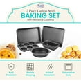 thumbnail image 6 of Alpine Cuisine Baking Set 5-Piece - Nonstick Carbon Steel Bakeware Set - Grey Baking Sets for Kitchen, Includes Loaf Pan, Round Pan, 6 Cup Muffin Pan, Roaster Pan, Cookie Sheet, Dishwasher Safe, 6 of 7