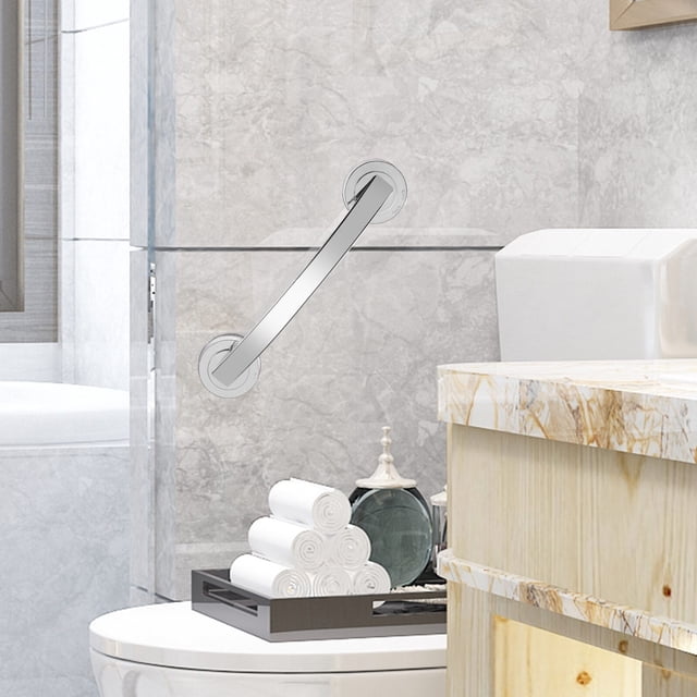LRXIYODE Suction Handles for Shower Bathroom Handle ABS Silver Longterm Use for Elderly 1Pcs