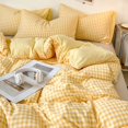 thumbnail image 2 of Plaid Printed 100% Polyester Double Sided Bedding Duvet Cover Set 300TC For Home, 2 of 10
