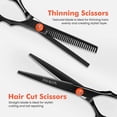 thumbnail image 3 of Kit profesional de tijeras para cortar el cabello con tijeras de entresacar, peine y estuche de cuero para estilistas., 3 of 5