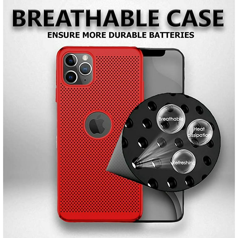 for iPhone 12 Pro Max 6.7 inch Heat Dissipation Phone Case, New Breathable  Hollow Cellular Hole Heat Dissipation Case Ultra Slim Case Cover Compatible  with iPhone 12 Pro Max,Purple 