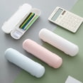 thumbnail image 4 of Light Blue Large Capacity Double Layer Pencil Case Hard Shell Pencil Box Organizer with Compartments Aesthetic School Supplies Storage Pouch for Kids Students, 4 of 7