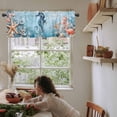 thumbnail image 6 of Blue Coastal Seahorse Kitchen Valances for Windows 60x18 Inch Kitchen Curtains Valances Rod Pocket Summer Beach Starfish Botanical Bathroom Window Valances for Window Treatment Decor, 6 of 6