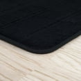 thumbnail image 2 of Bedford Home 67A-77446 2 Piece Memory Foam Striped Bath Mat, Black, 2 of 4
