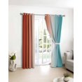 thumbnail image 3 of Red Light Blue Ombre Blackout Curtains for Bedroom/Living Room, Thermal Insulated Kitchen Curtains, Abstract Modern Art Aesthetics Grommet Darkening Window Treatment Drapes 52"x63"x2, 3 of 8