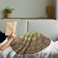 thumbnail image 3 of Brown Mandala Soft Flannel Fleece Throw Blanket, Vintage Oriental Mandala Ornamented with Simplistic Petals, Cozy Plush for Indoor and Outdoor Use, 50" x 70", Pale Green Umber, by Ambesonne, 3 of 5