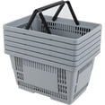 thumbnail image 5 of 6 PCS Plastic Shopping Baskets with Handles, 28 L  for Supermarket, Grey$$Tools & Hardware Other, 5 of 7