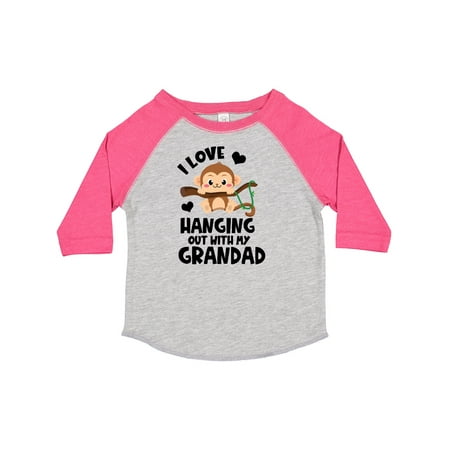 

Inktastic Monkey I Love Hanging out with My Grandad Boys or Girls Toddler T-Shirt