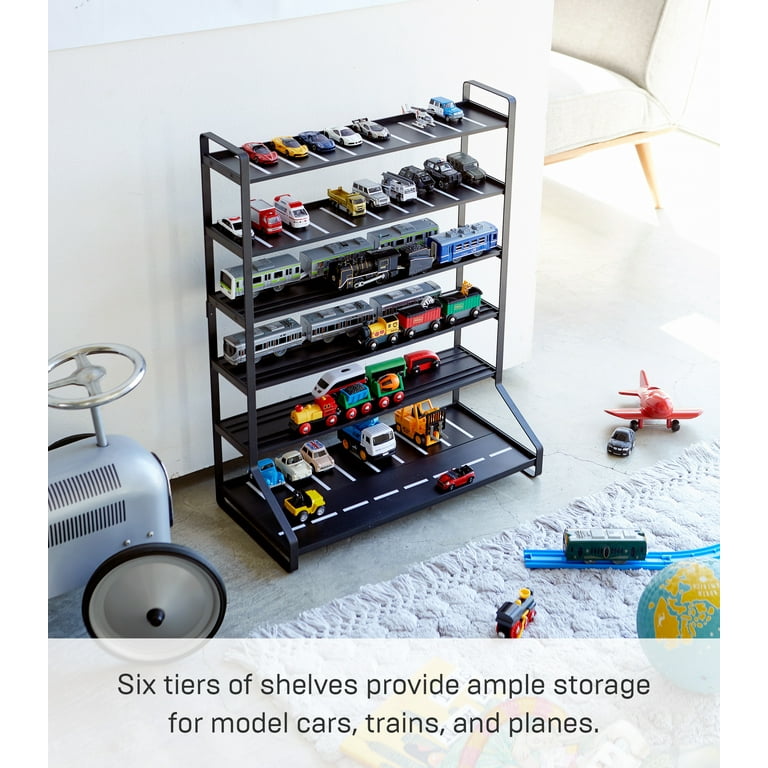 Yamazaki Home Kids' Steel Parking Garage with Metal Shelves, Black