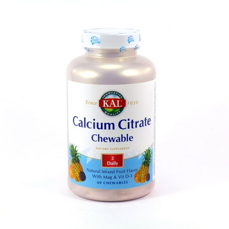 - Calcium Citrate Chewable Mixed Fruit By KAL - 60 Chewables