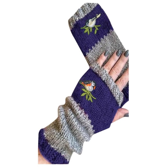 Fingerless Gloves Men Winter Fashion Windproof Wool Breathable Touch Screen Fitness Mens Mittens Blue