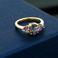 thumbnail image 3 of Gem Stone King 2.78 Ct Oval Green Mystic Topaz 18K Yellow Gold Plated Silver Ring (Size 5), 3 of 4