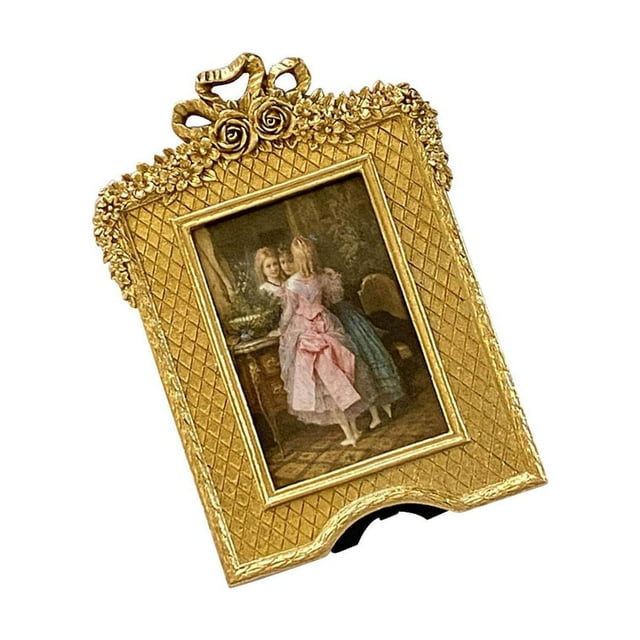 Picture Frames Crafts Desktop Wall Hanging Photo Frame Gold Vintage Ornament Ornate Resin Photo Frame