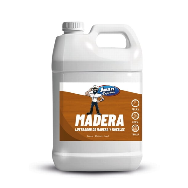 Juan Capitán Madera, Lustrador y Limpiador Cítrico para Muebles, Reparador y Protector, 4 Lts.