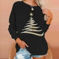 thumbnail image 1 of Meichang Chandails de Noël pour Femmes Raglan Chemises Tendance Arbre de Noël Graphique Chandails Automne Hiver Col Rond Chandail Tops, 1 of 7