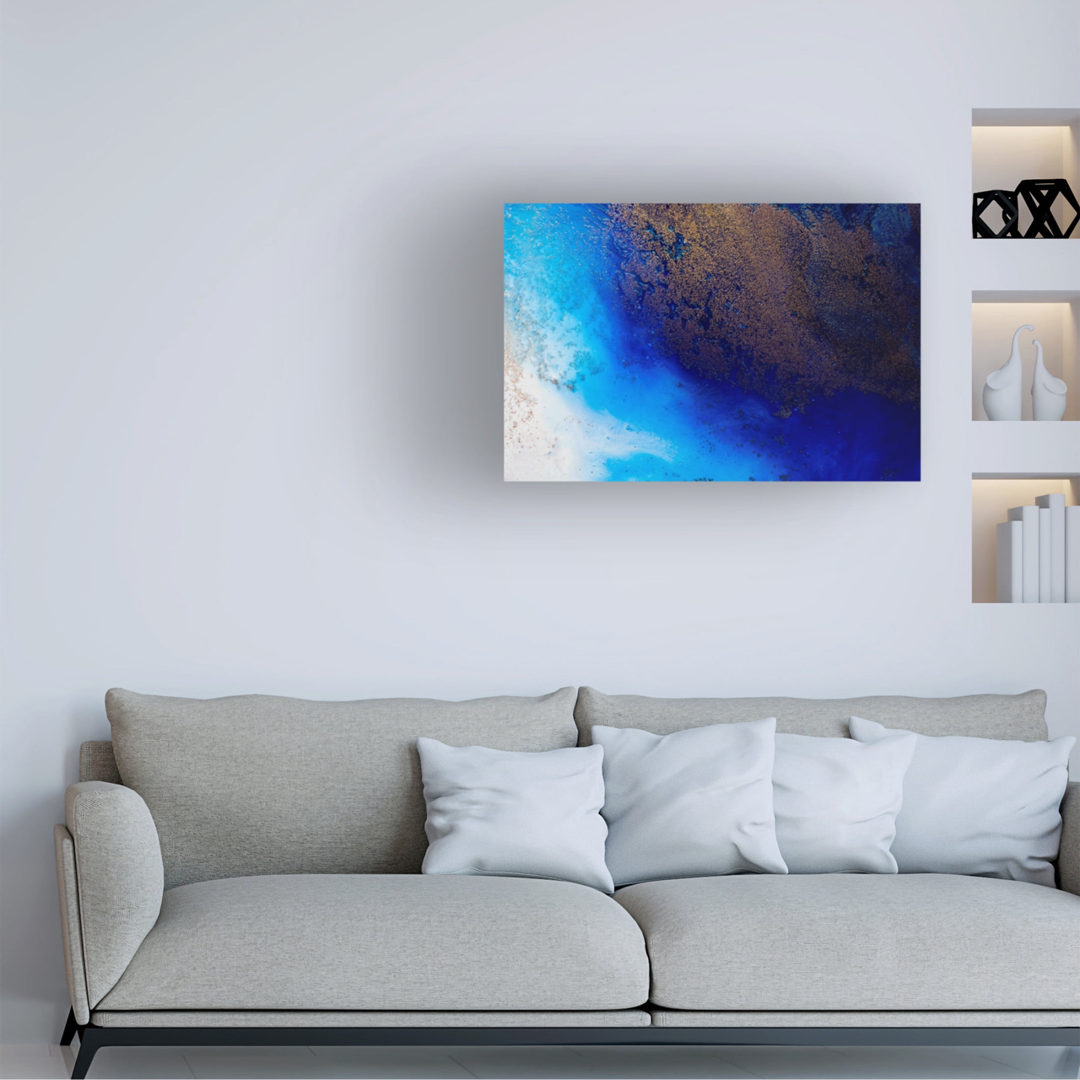 Canvas Wall Art - Petra Meikle de Vlas 'The Big Blue' Wall Art for Living Room, Bedroom, or Office Décor by Trademark Fine Art - 19 x 12 Inches