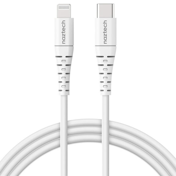 Naztech PD MFI Lightning to USB-C Cable 6ft White (14295-HYP)