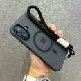 thumbnail image 2 of for Magsafe Candy Color Contrast Lanyard Case for iPhone 16 15 Pro Max 14 Plus 11 12 13 16e Hand Wrist Strap Matte Soft Cover, 2 of 5