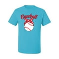 thumbnail image 2 of Wild Bobby, Cute Baseball Mom Ribbon Gift, Mother's Day, Men Graphic T-Shirt, Light Turquoise, 3XL, 2 of 3