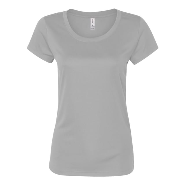 All Sport T-Shirt en Polyester pour Femmes, 2TG, Sport Argent