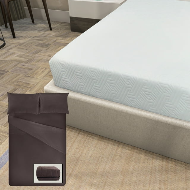 ViscoLogic Matelas Simple Réversible de 7 Pouces à Fermeté Moyenne avec Drap Égyptien Simple, Mousse Certifiée CertiPUR-US®