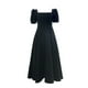 thumbnail image 2 of Vestidos casuales para mujer,Vestido de fiesta vintage para mujer, vestido negro con cuello cuadrado, vestido de cintura, el mejor de su clase, 2 of 8